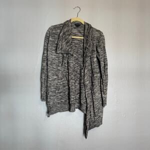 Theory Wool Blend Asymmetrical Gray Cardigan